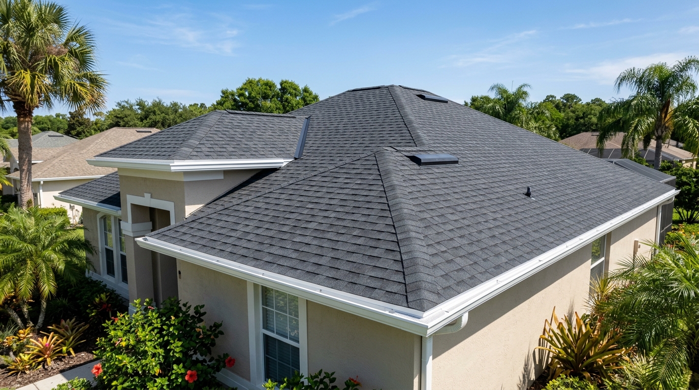 Commercial retail shopping center built-up roof repair and tapered scuppers in Brandon Florida
