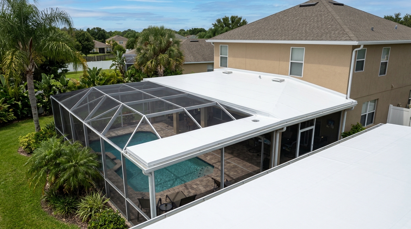 Ponding water on flat residential porch addition