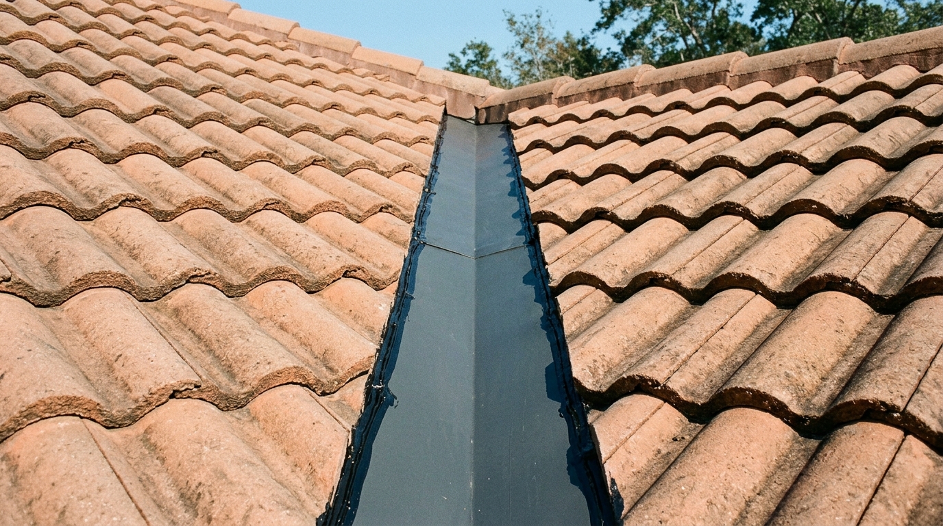 Restored concrete tile valley drainage and self-adhering underlayment in Riverview FL