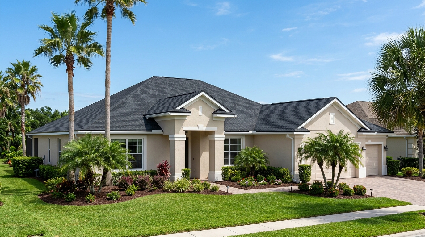 Architectural shingle roof replacement project completed on a home in Westchase FL