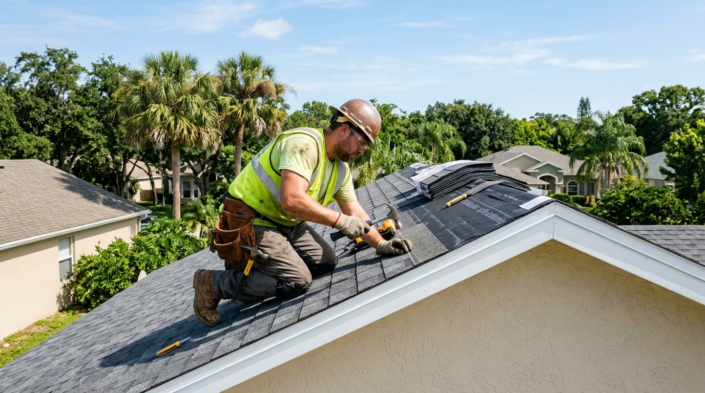 Microburst wind uplift repair in Brandon Florida