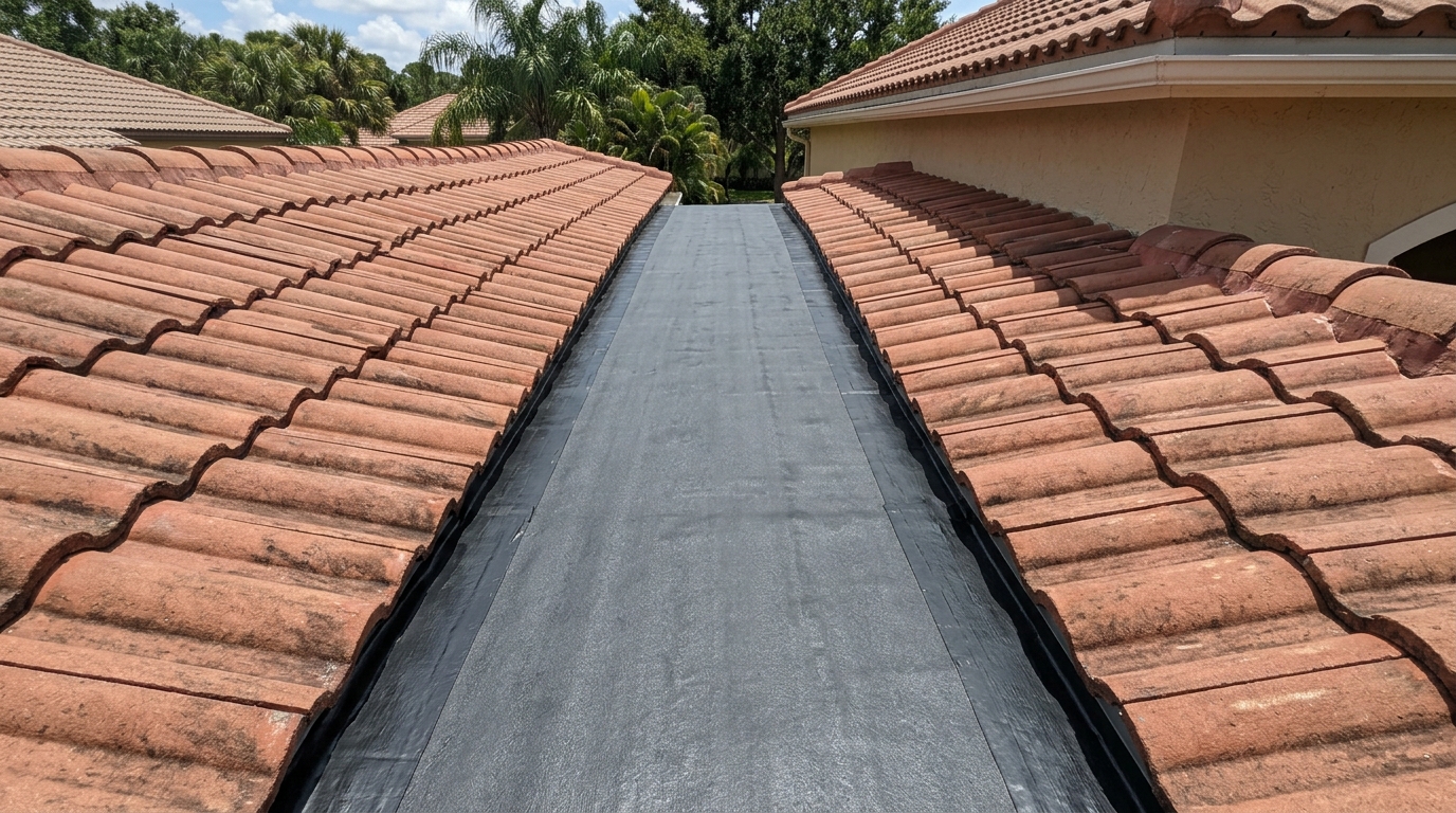 South Tampa luxury barrel tile valley metal rebuild and drainage restoration