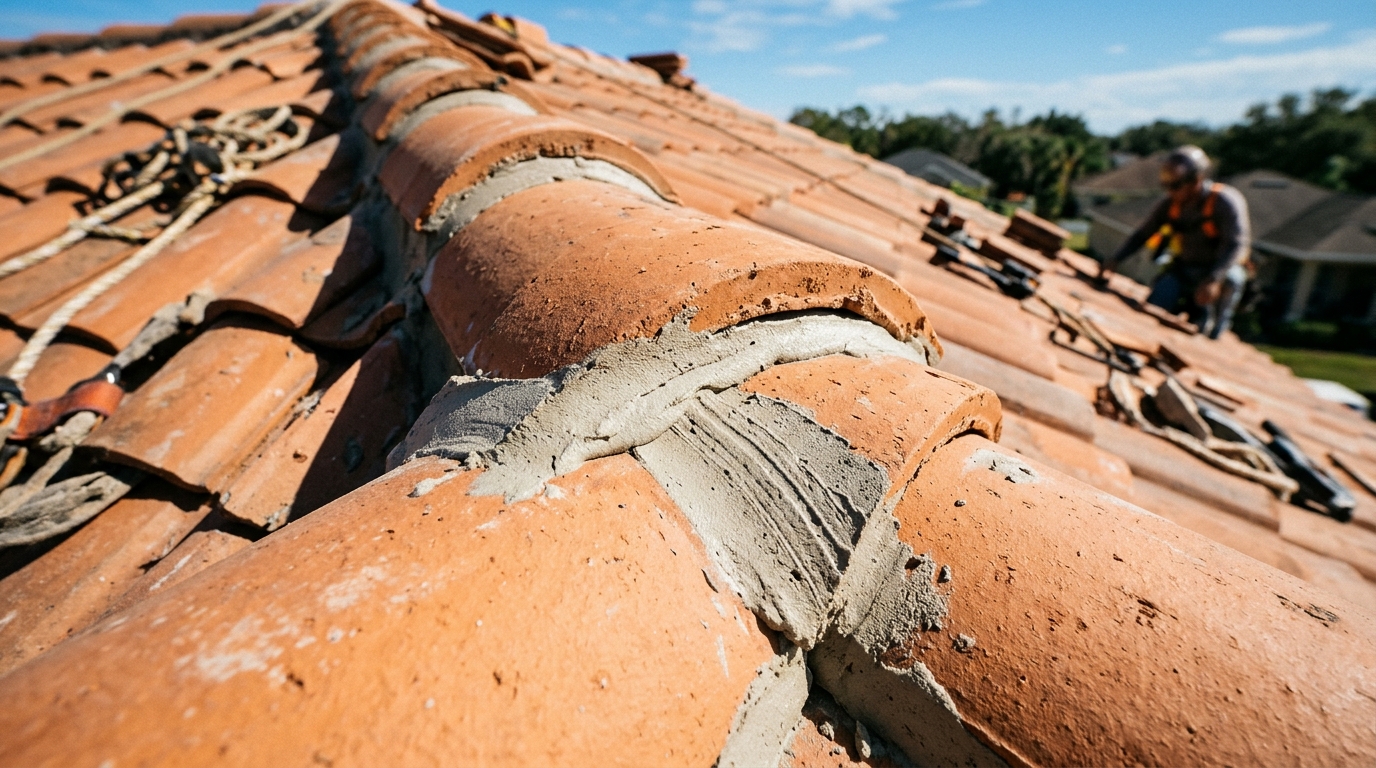 Brandon villa tile ridge cap mortar rebonding and discontinued profile match
