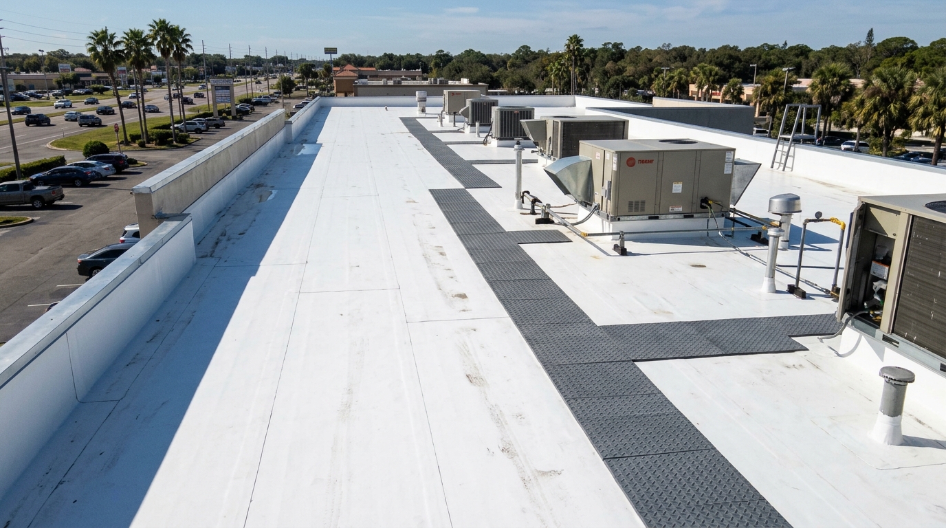 Commercial flat roof along State Road 60 in Brandon FL